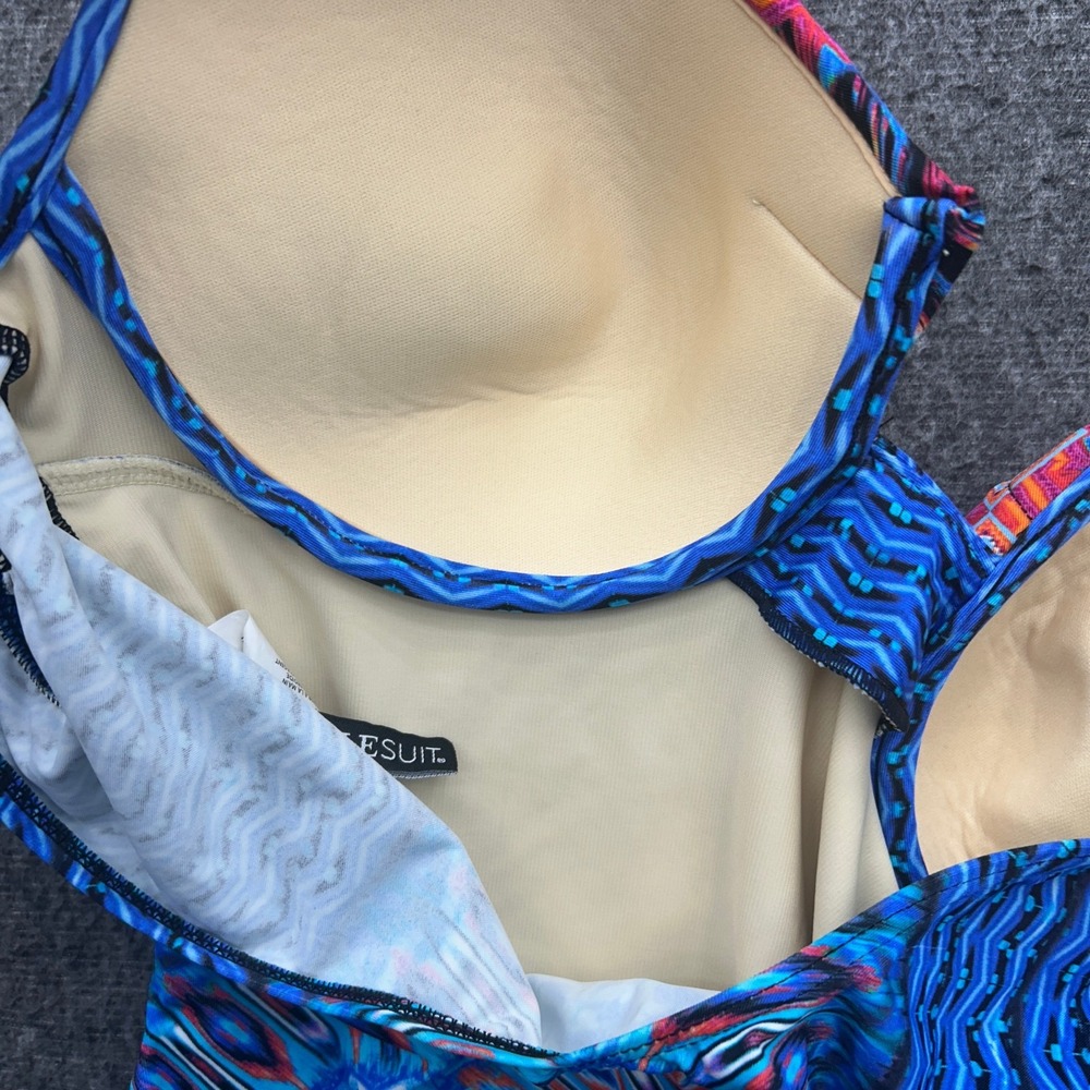 Miraclesuit Size 10 Casablanca Crisscross Escape One-Piece Blue Swimsuit - Picture 7 of 8
